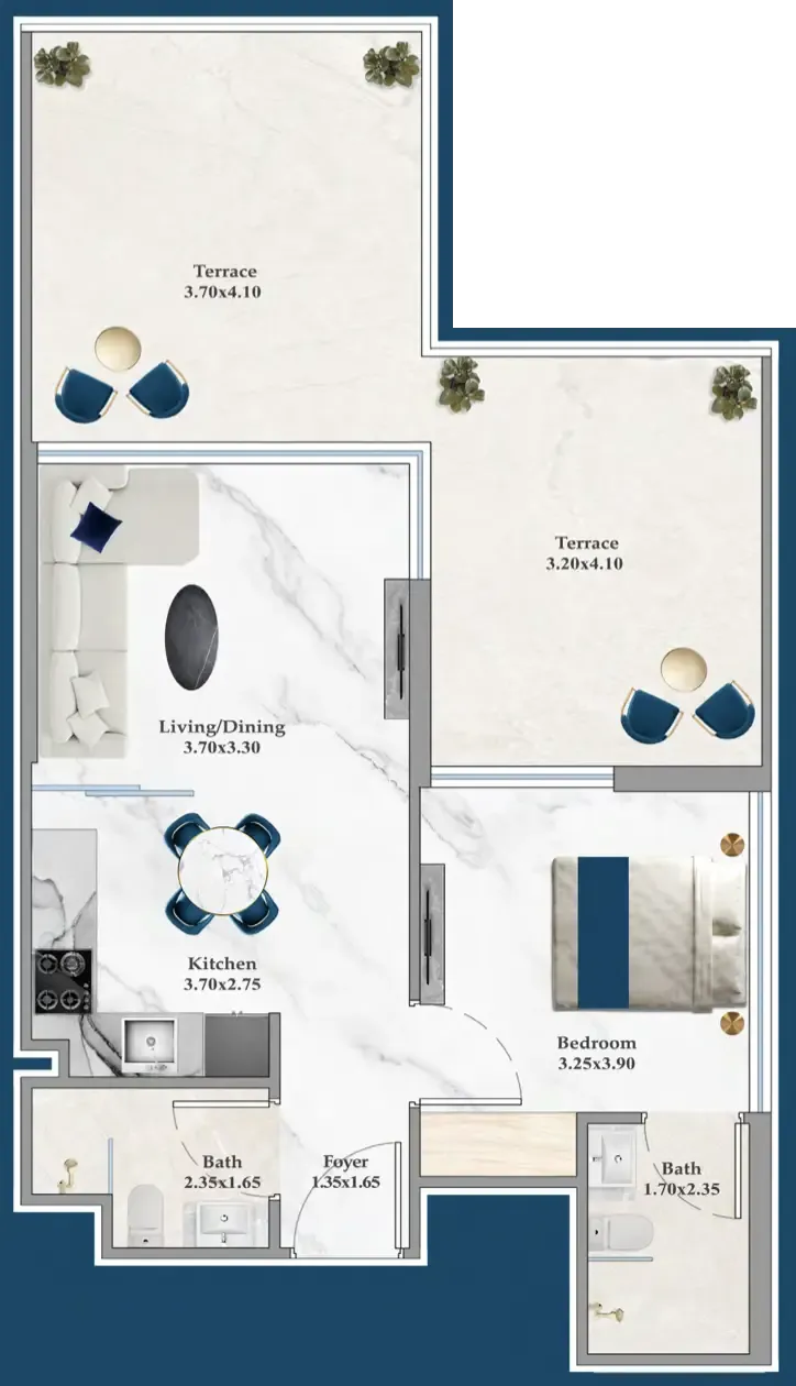 1 bedroom layout