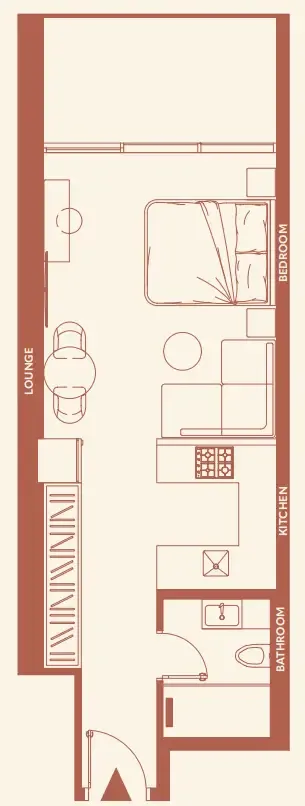 0 bedroom layout