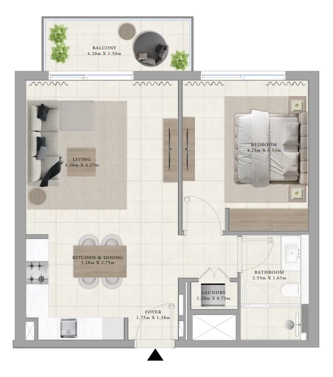 1 bedroom layout