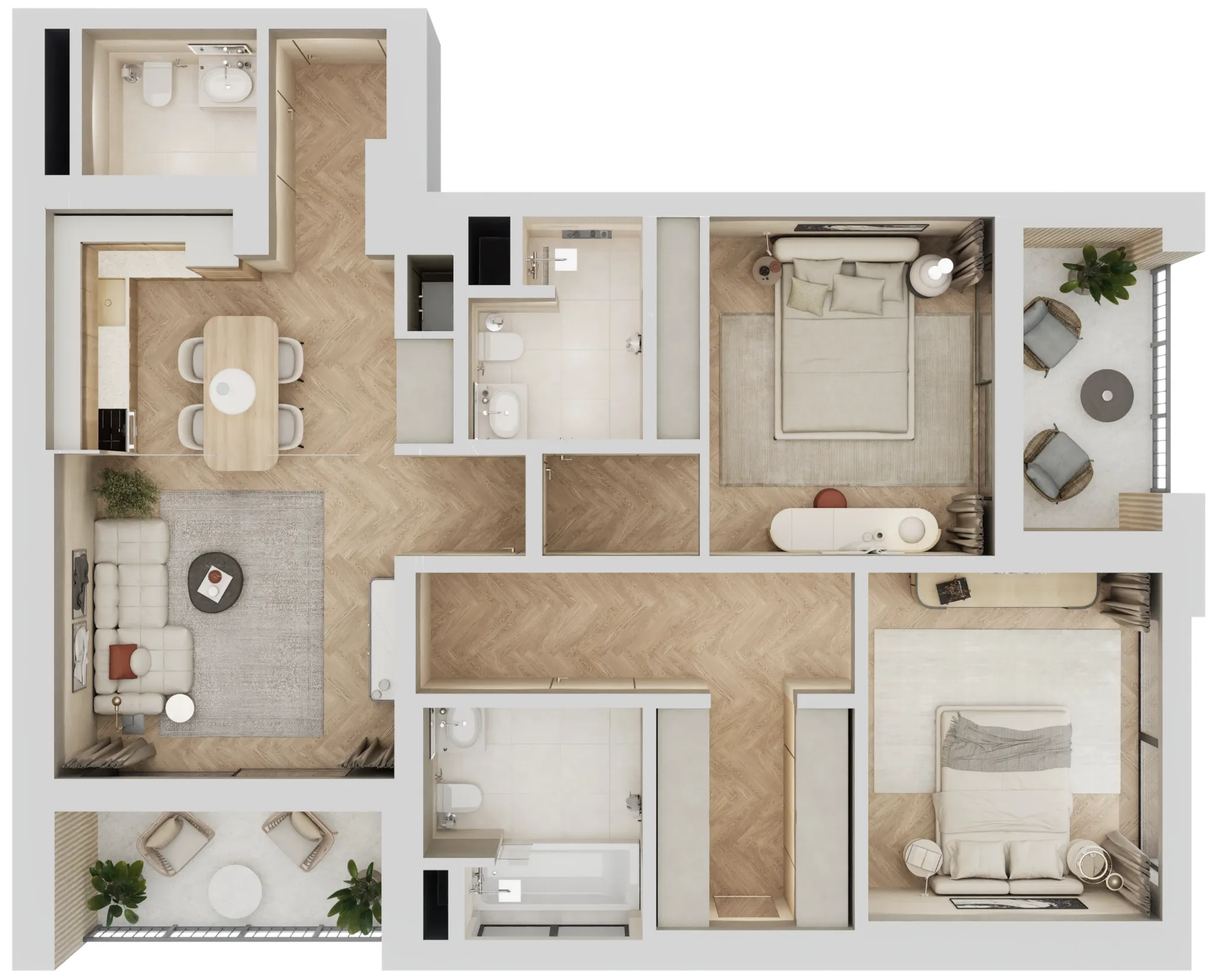 2 bedroom layout