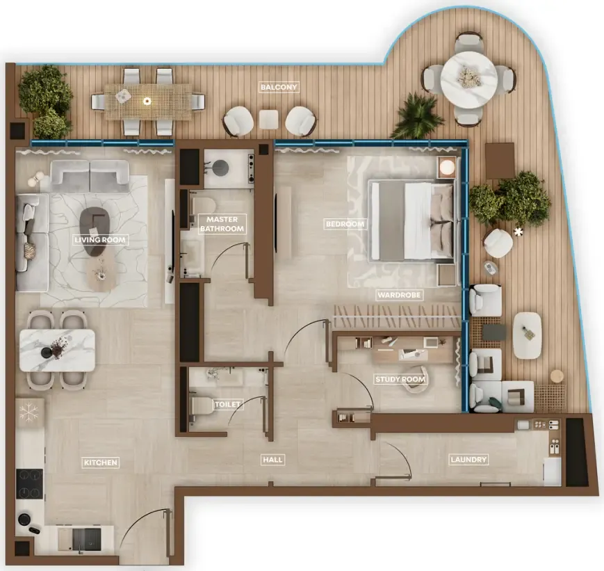 1 bedroom layout