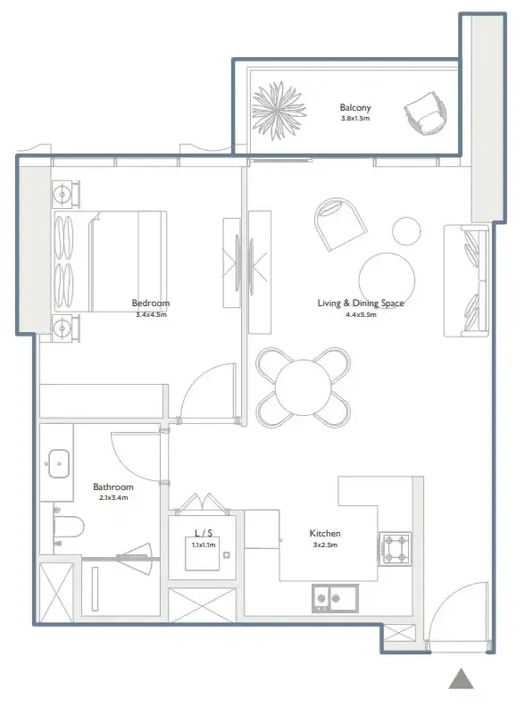 1 bedroom layout
