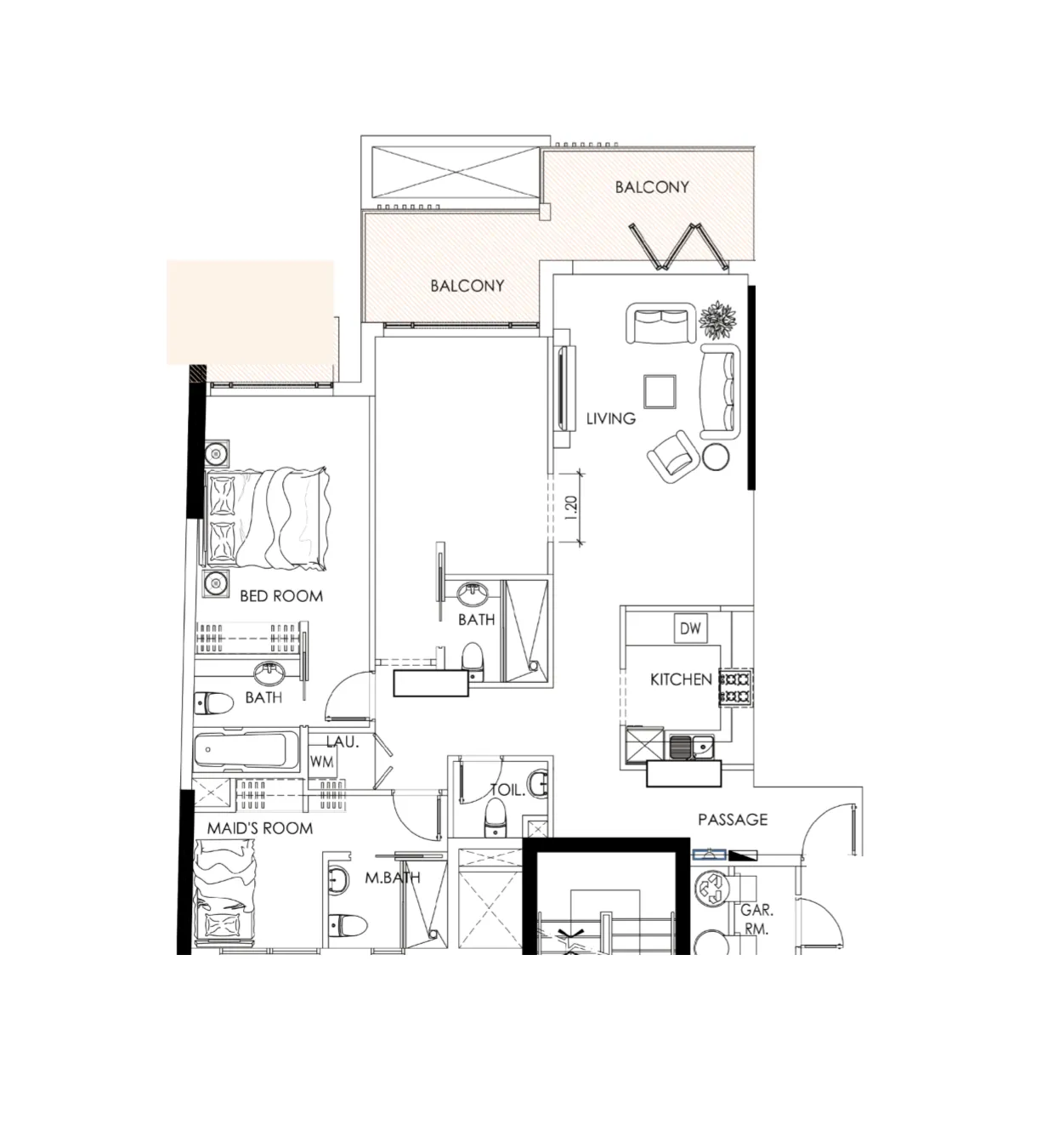 2 bedroom layout