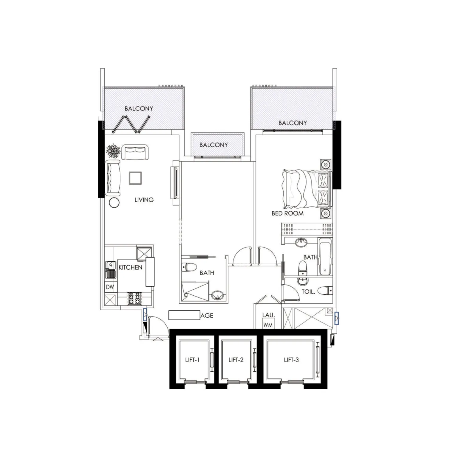 2 bedroom layout