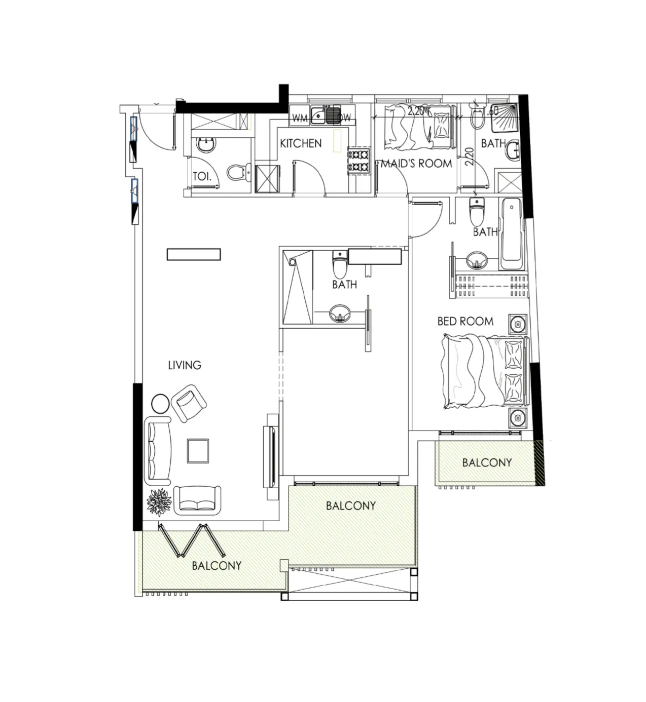 2 bedroom layout