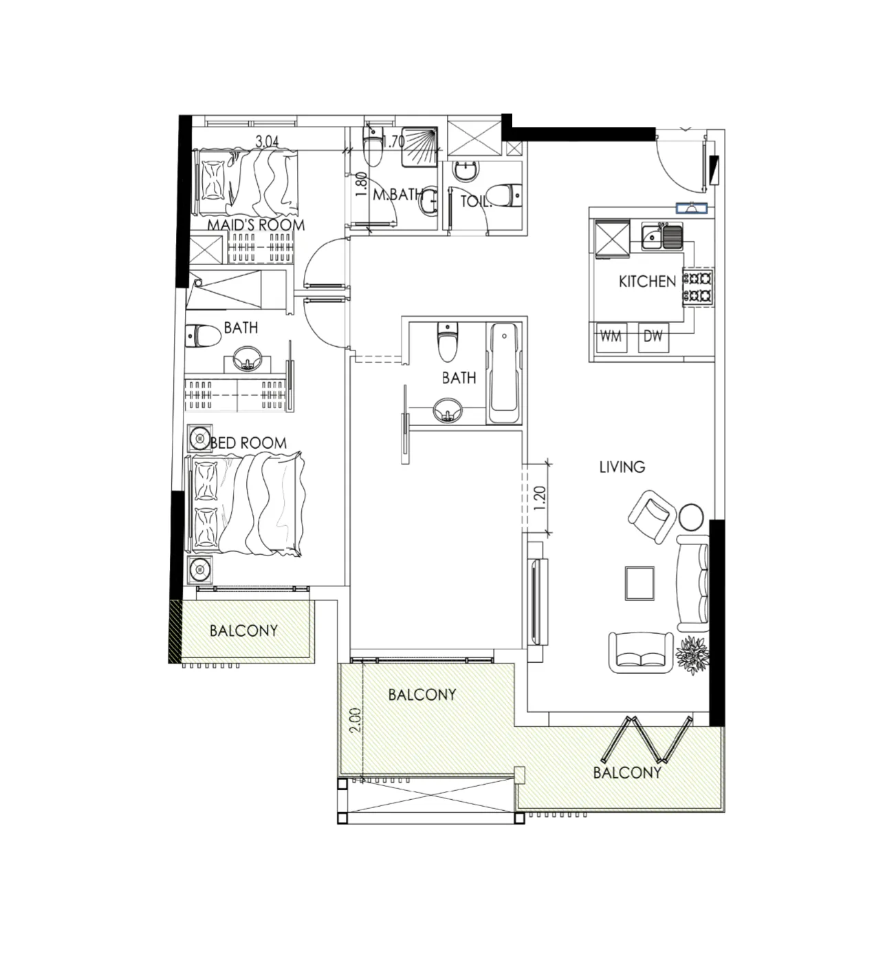 2 bedroom layout