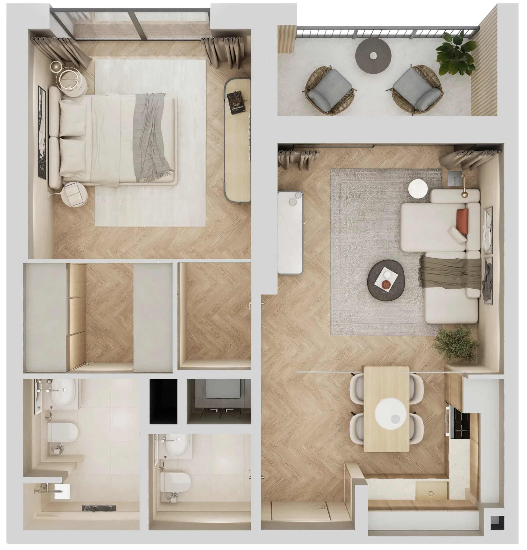 2 bedroom layout