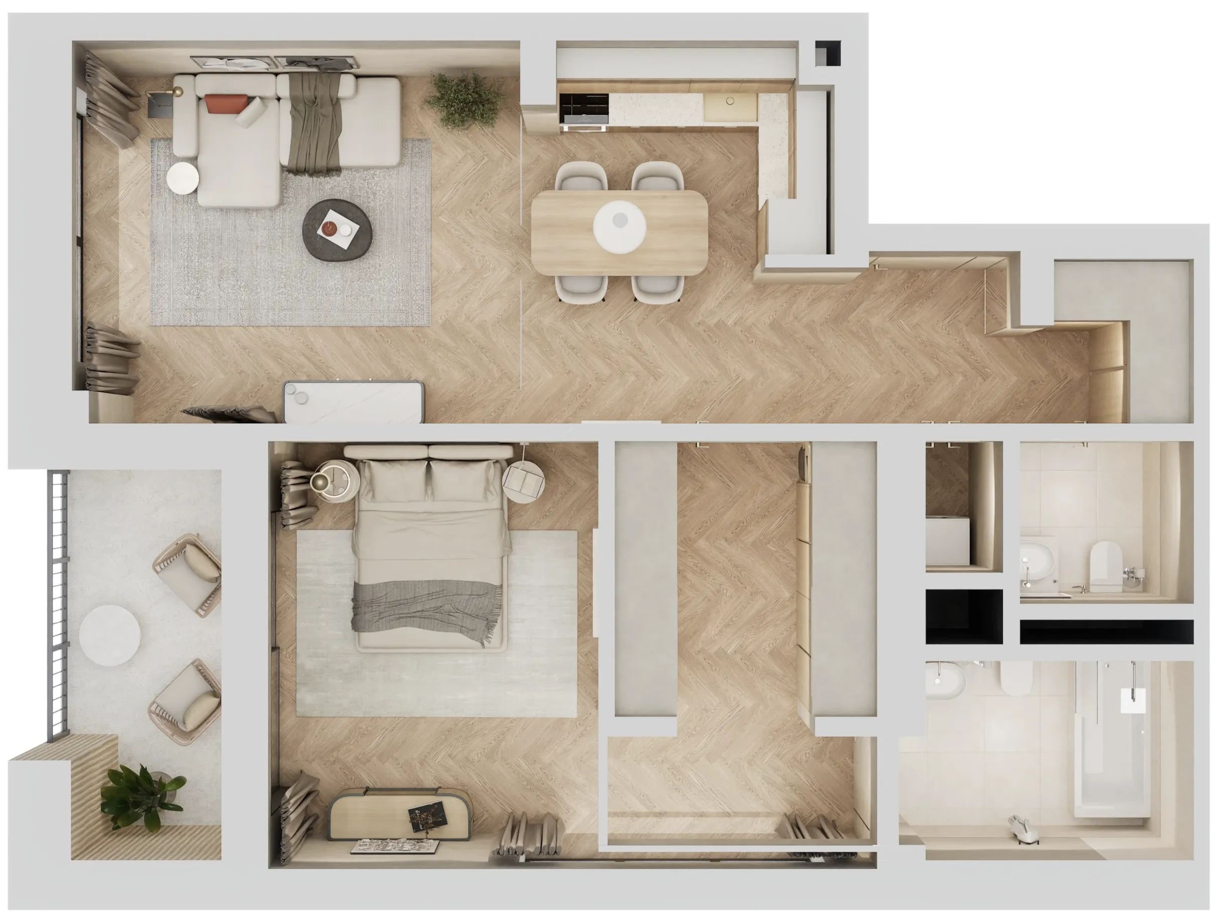 1 bedroom layout