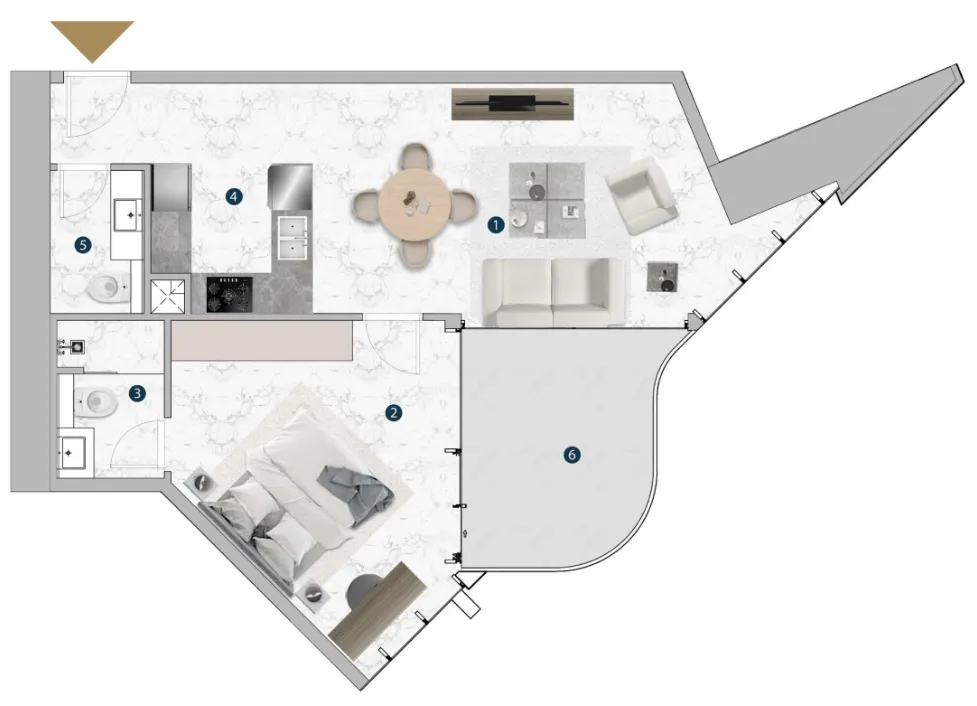 1 bedroom layout