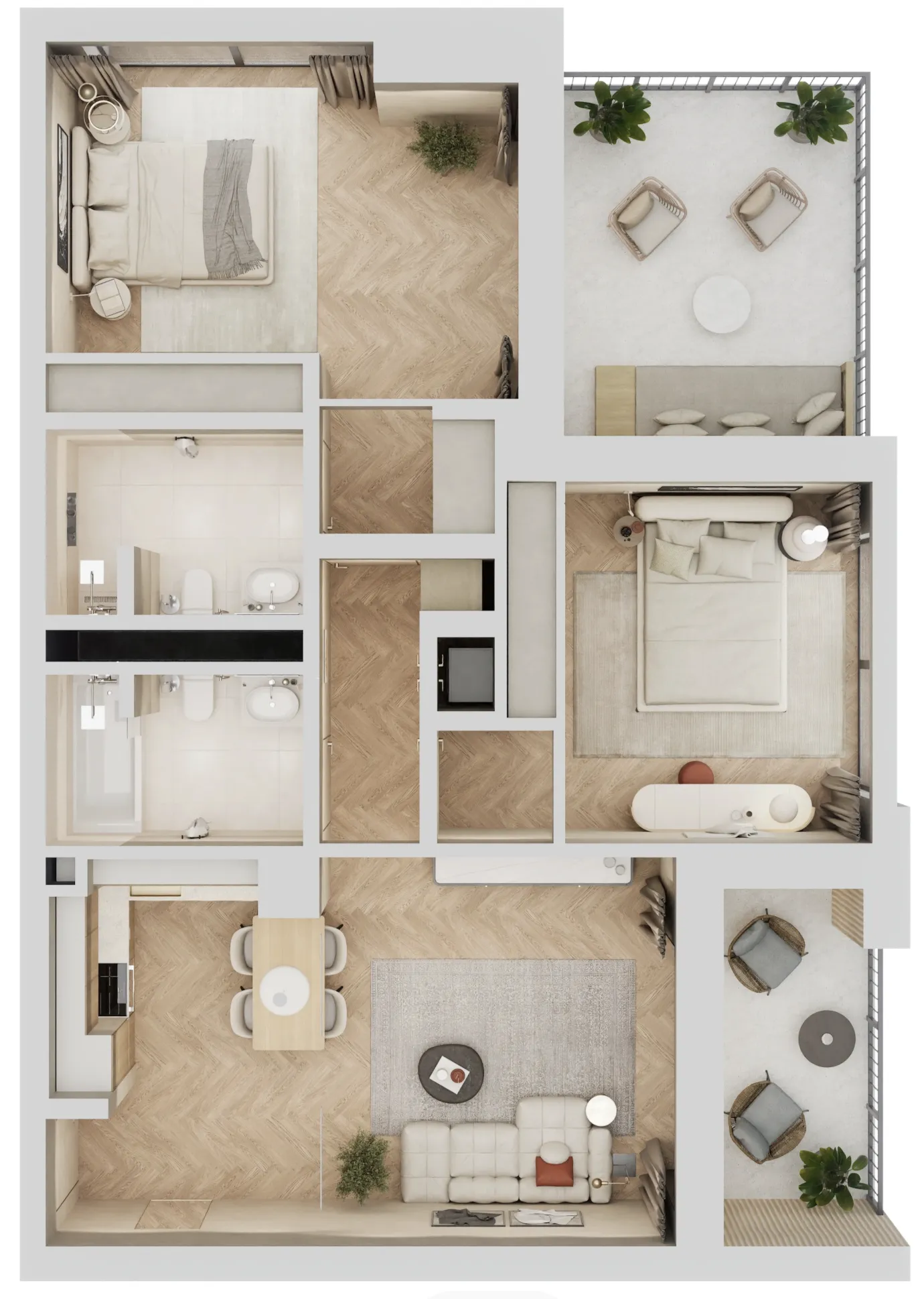 2 bedroom layout