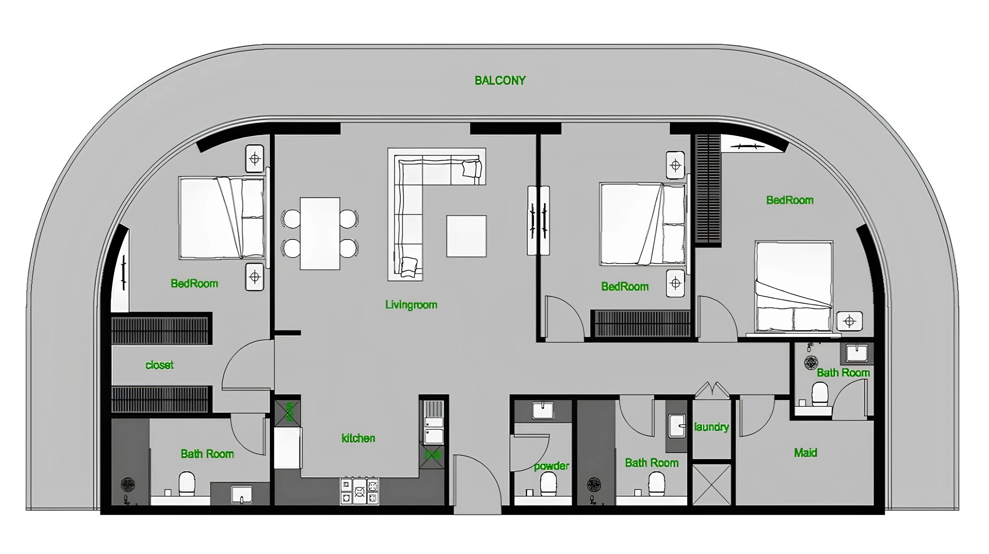 3 bedroom layout