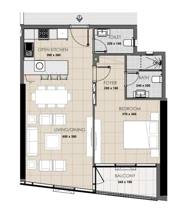 1 bedroom layout
