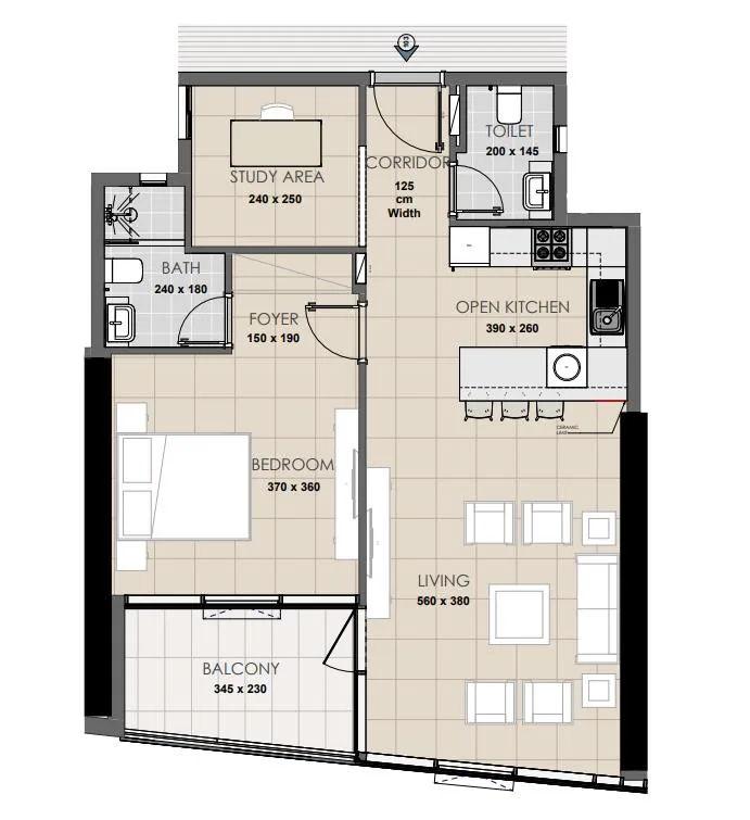 1 bedroom layout