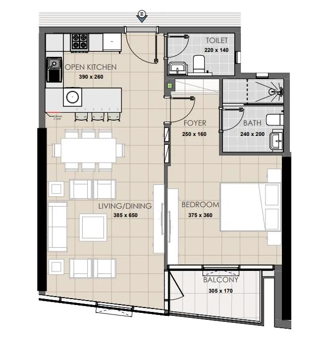 1 bedroom layout