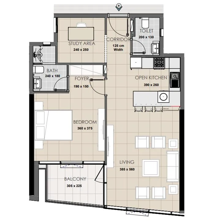 1 bedroom layout