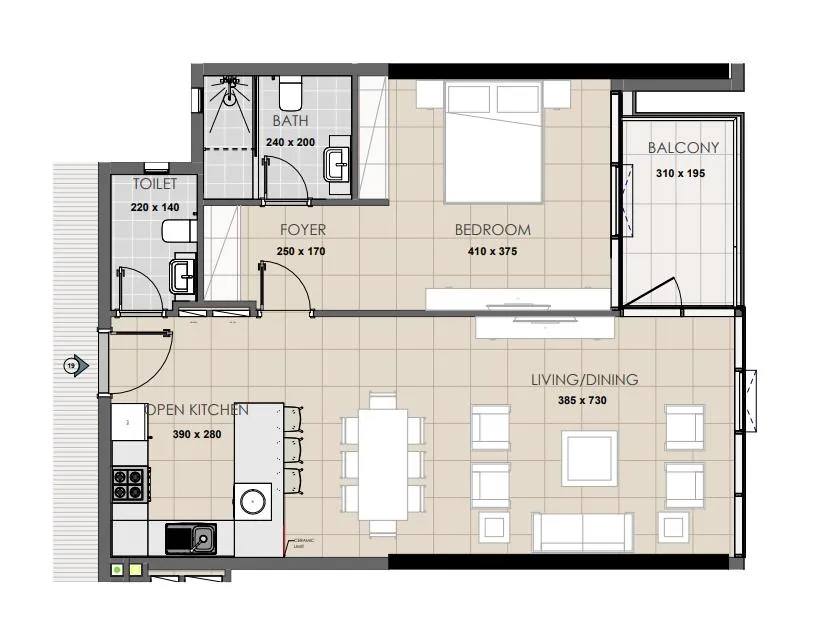 1 bedroom layout