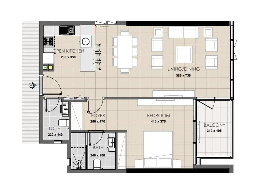 1 bedroom layout