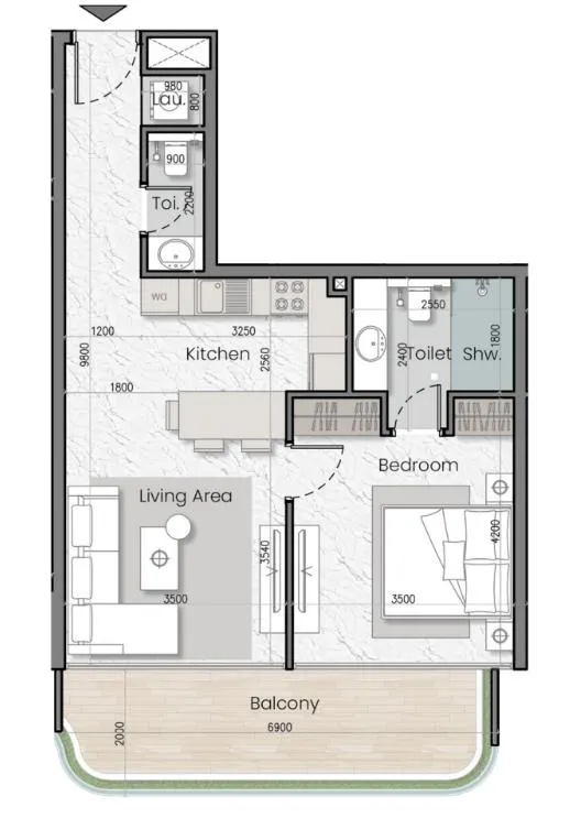 1 bedroom layout