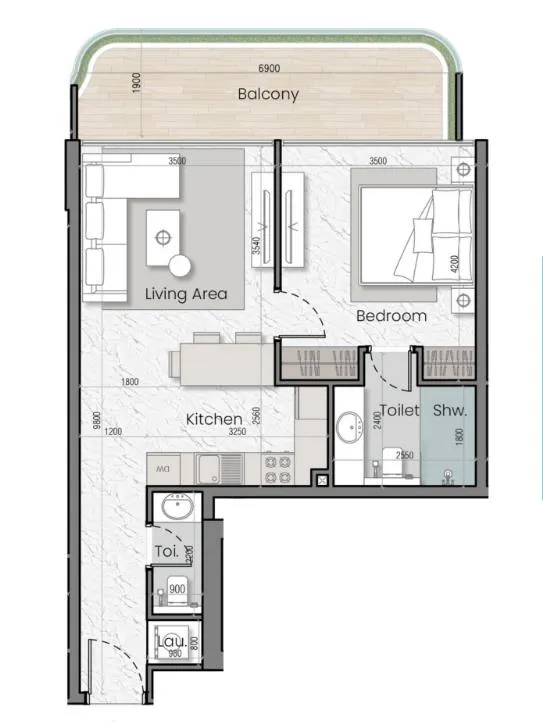 1 bedroom layout