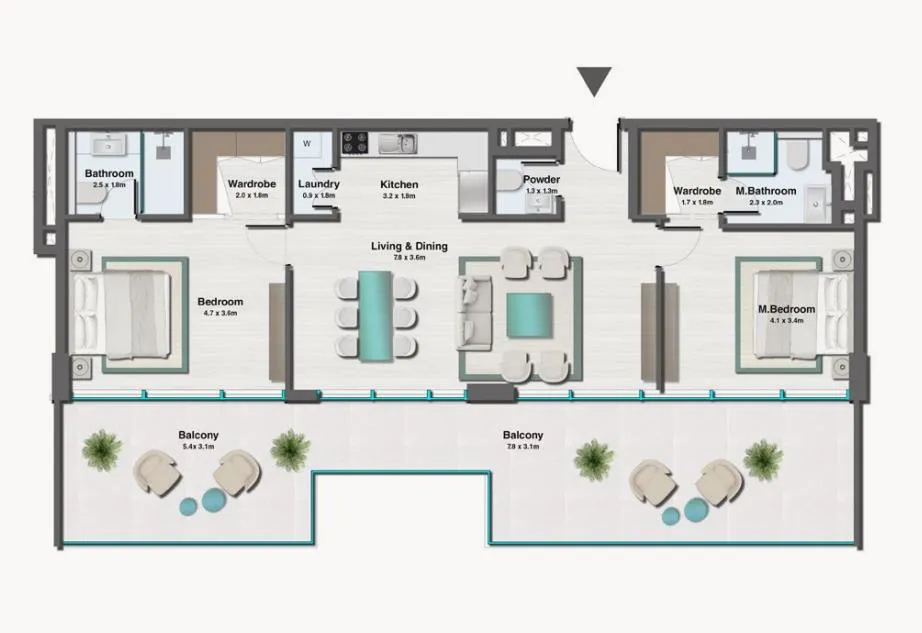 2 bedroom layout