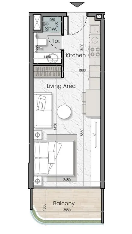 0 bedroom layout