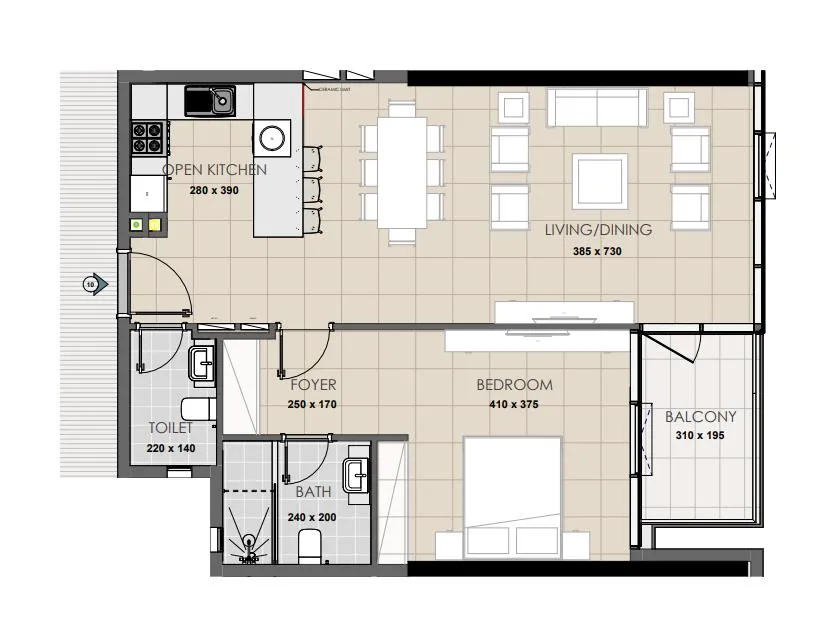 1 bedroom layout