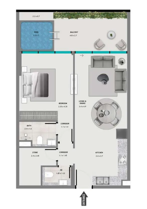 1 bedroom layout