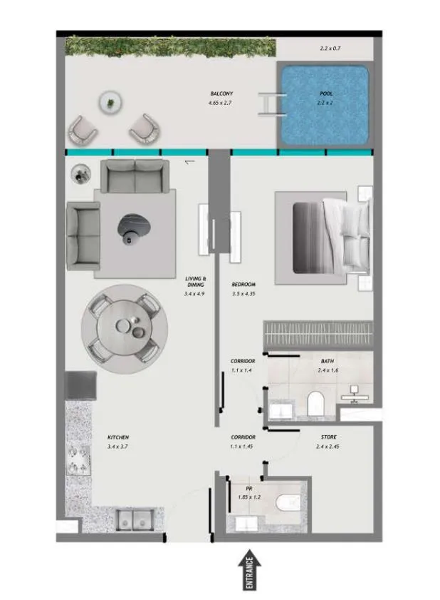 1 bedroom layout