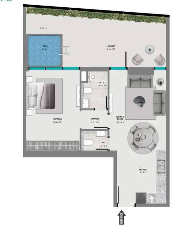 1 bedroom layout