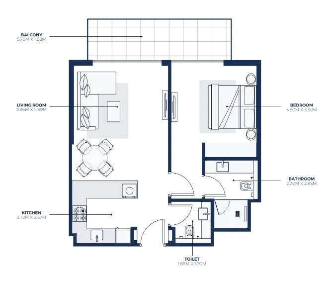 1 bedroom layout