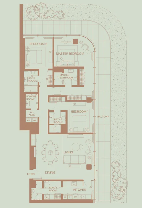 3 bedroom layout