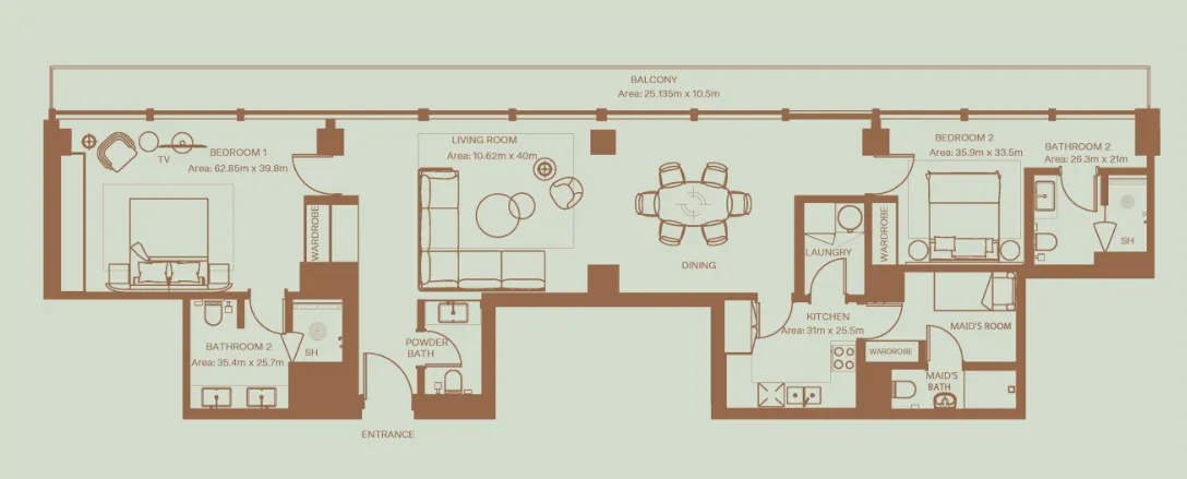 2 bedroom layout