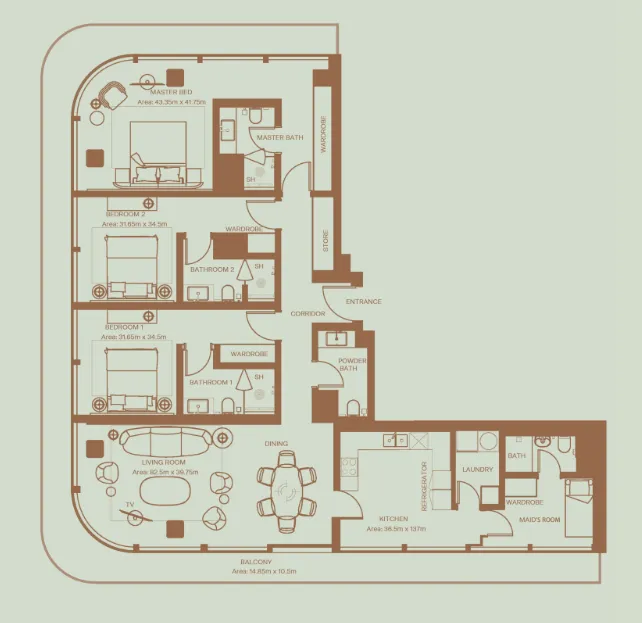 3 bedroom layout