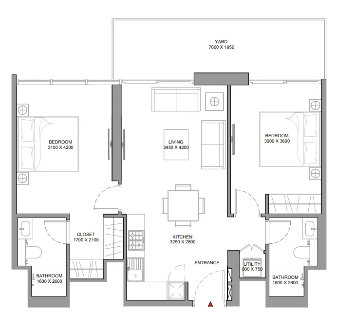 2 bedroom layout