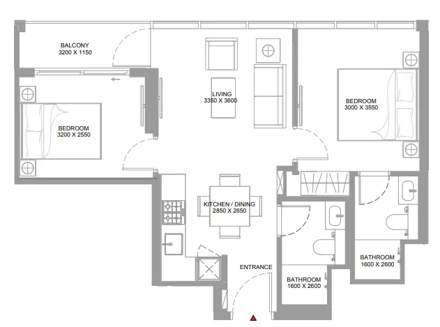 2 bedroom layout