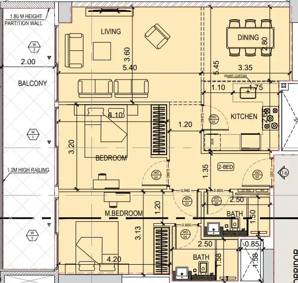 2 bedroom layout