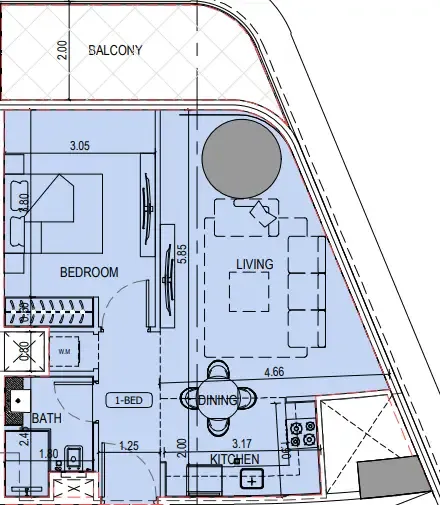 1 bedroom layout