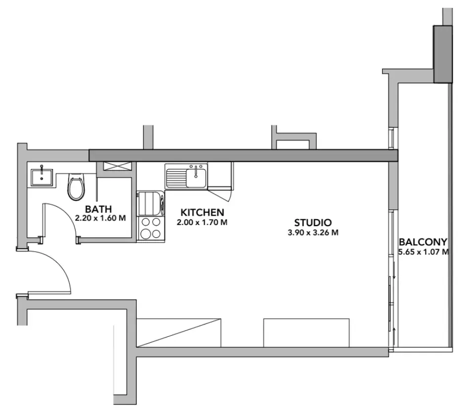 0 bedroom layout