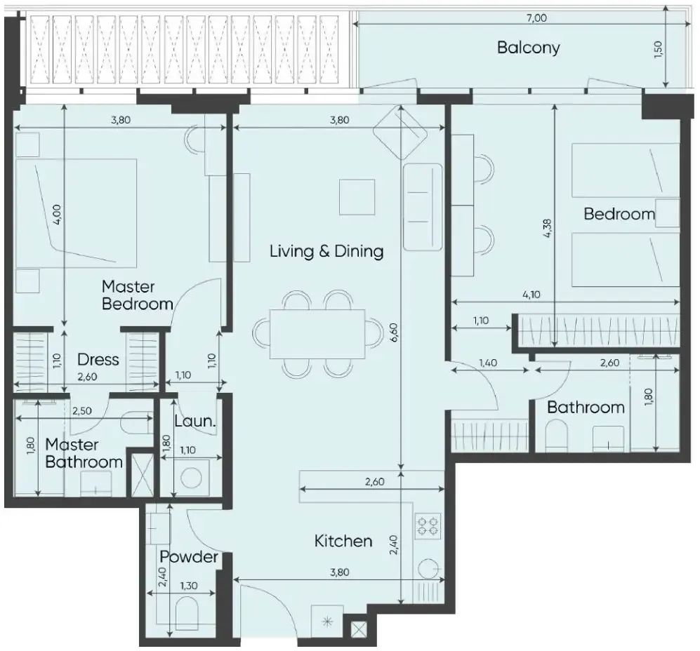 2 bedroom layout
