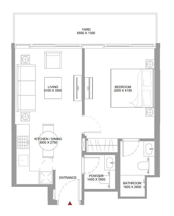1 bedroom layout