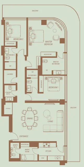 3 bedroom layout