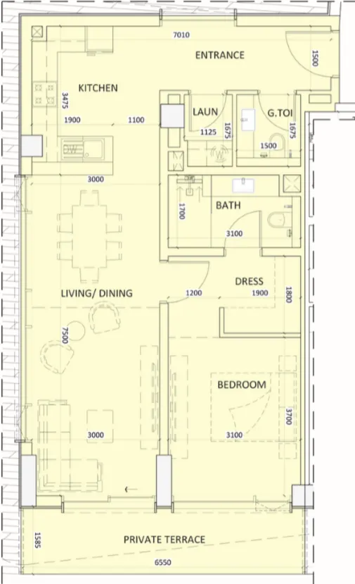 1 bedroom layout