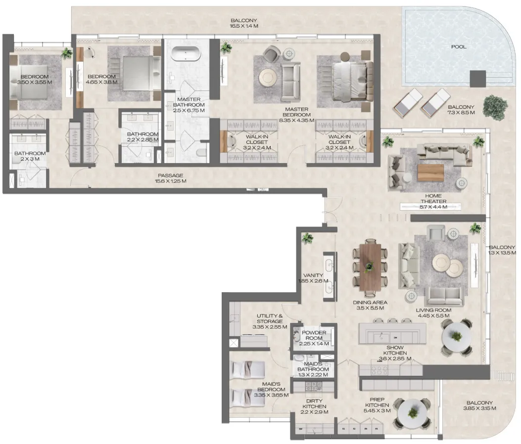 3 bedroom layout
