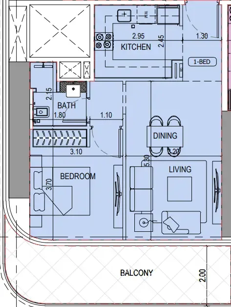 1 bedroom layout