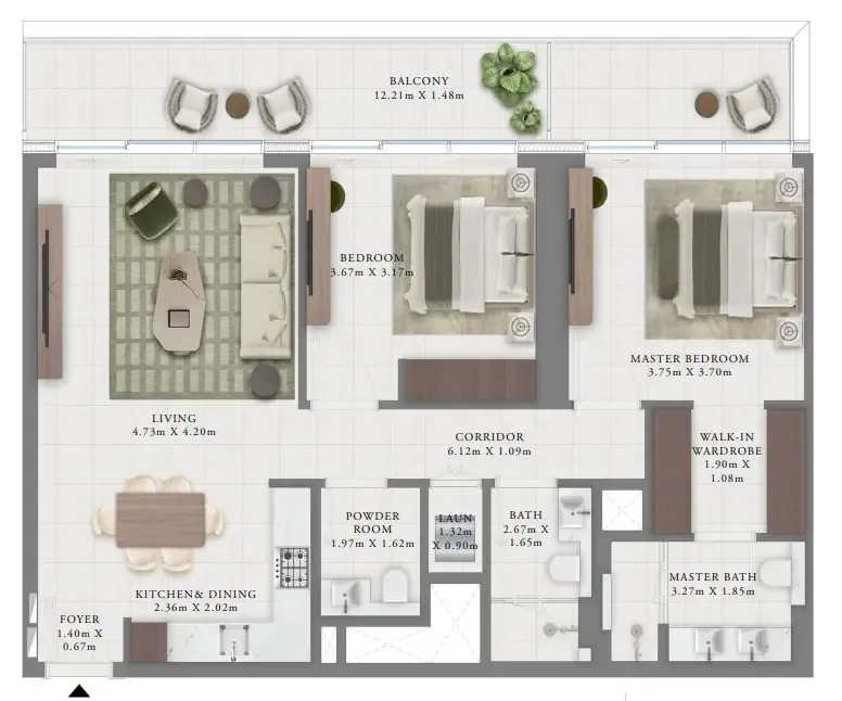 2 bedroom layout