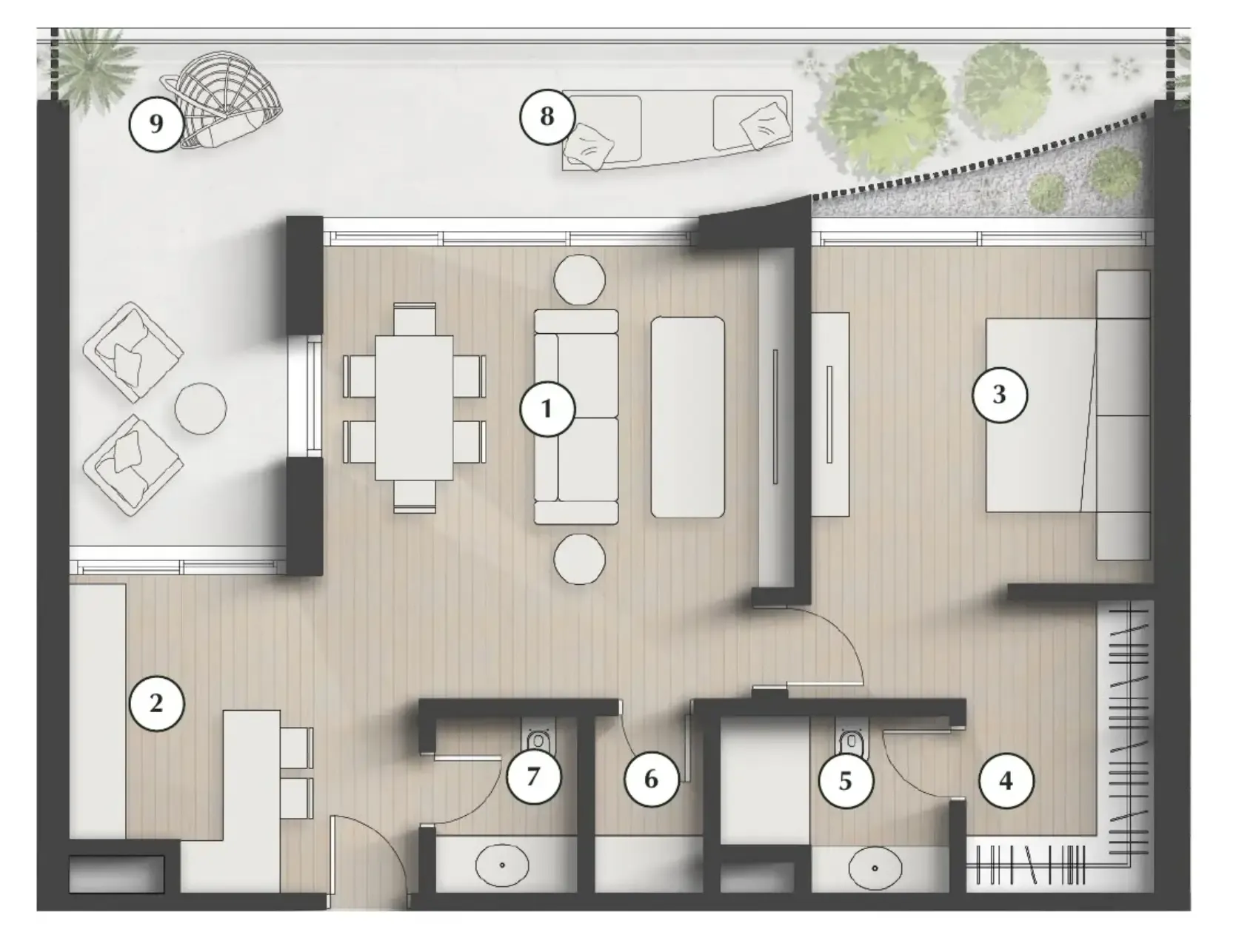 1 bedroom layout