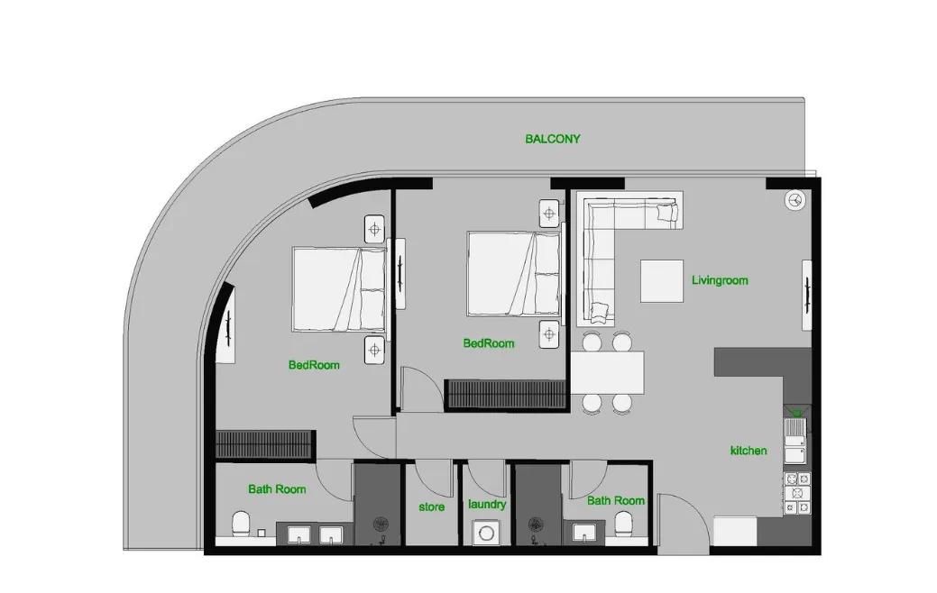2 bedroom layout