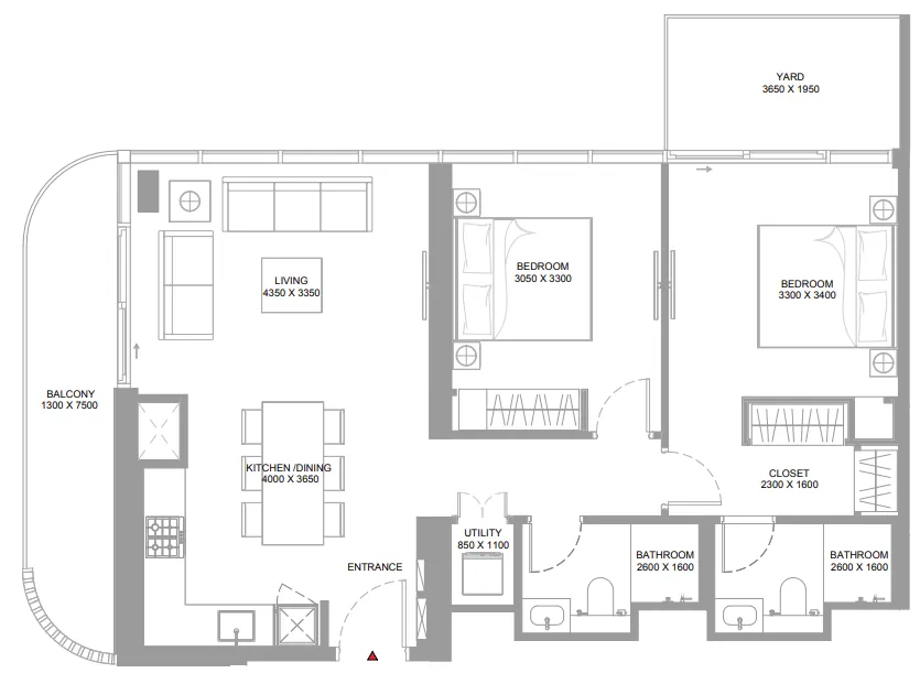 2 bedroom layout