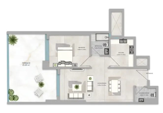 1 bedroom layout