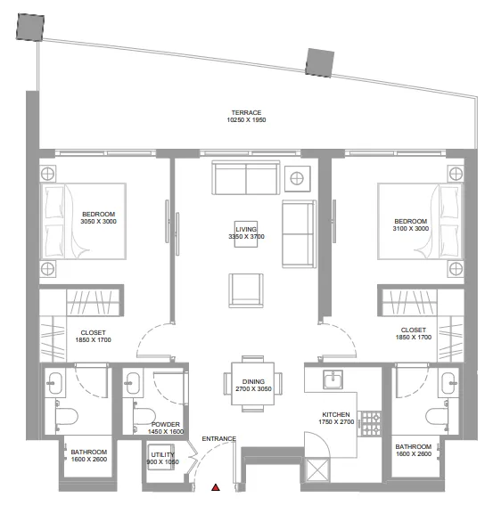 2 bedroom layout
